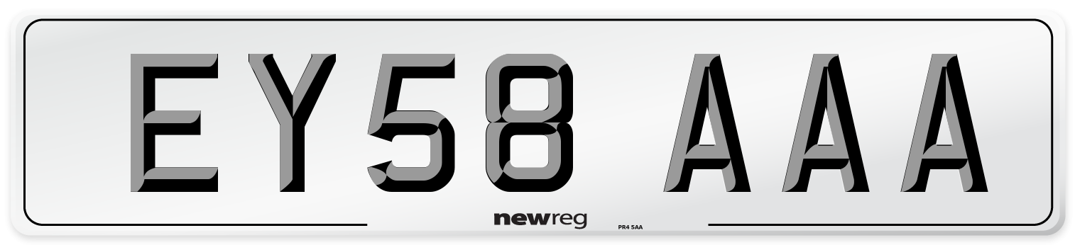 EY58 AAA Number Plate from New Reg